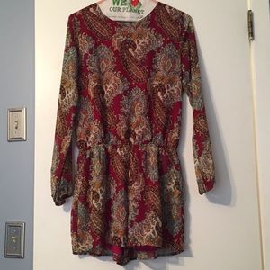 Open Back Long Sleeve Romper