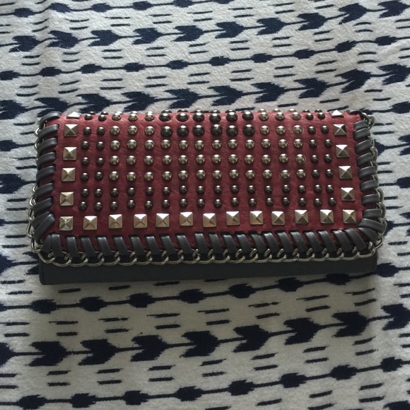 Studded leather wallet