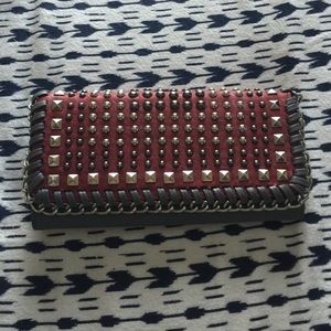 Studded leather wallet