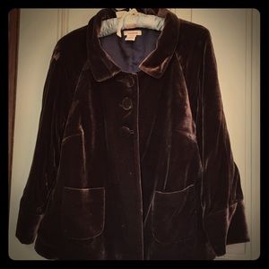 Brown velvet swing jacket by Sundance