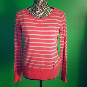 Sonoma scoop neck stripped sweater.