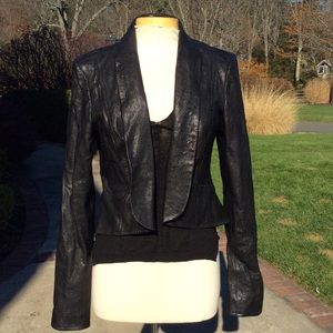 Leather moto jacket blazer