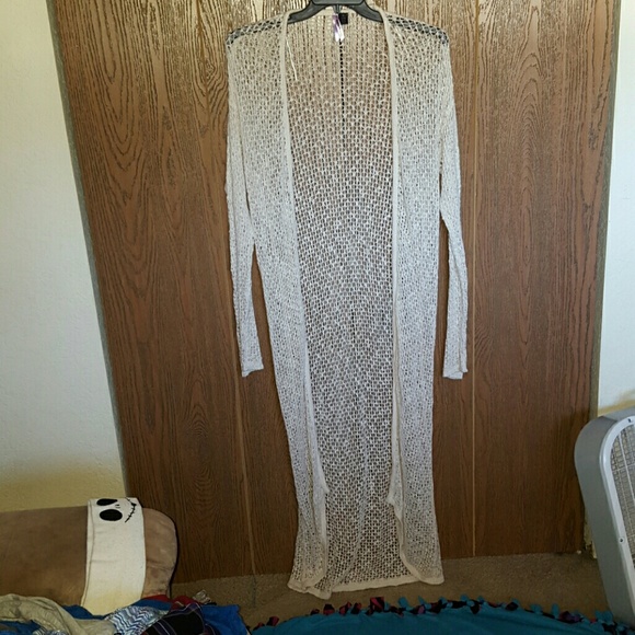 Long crochet sweater
