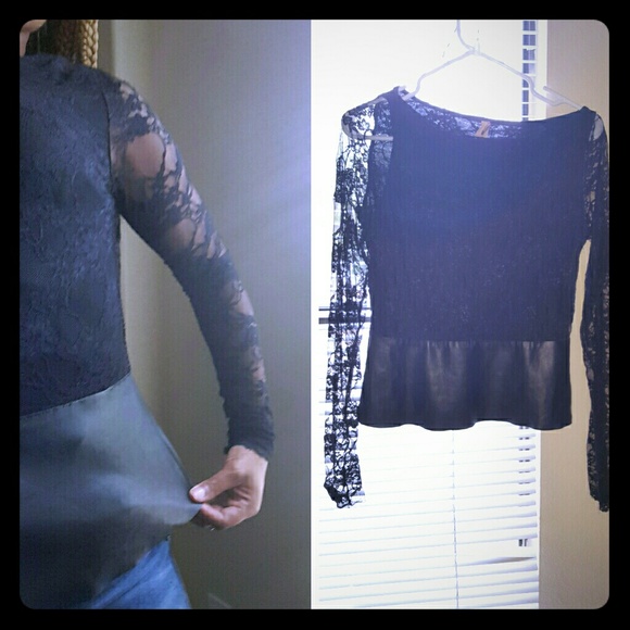 Lace/Leather Top