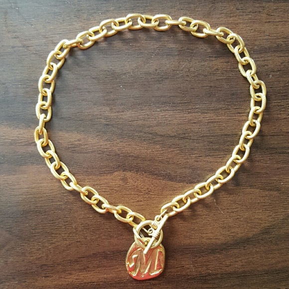 Gold "M" necklace