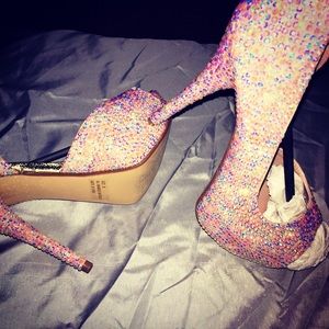 Custom Pink Rhinestone Heels