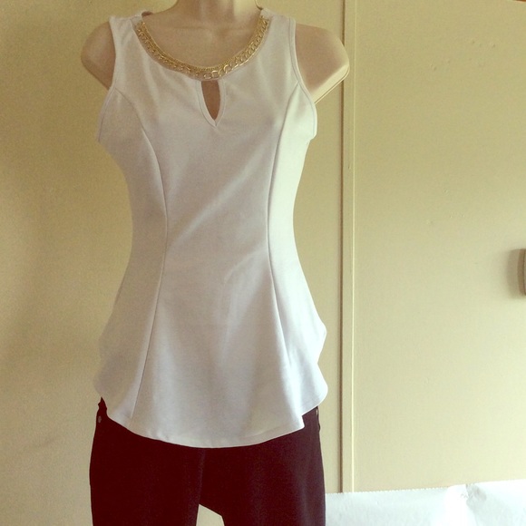 White peplum top