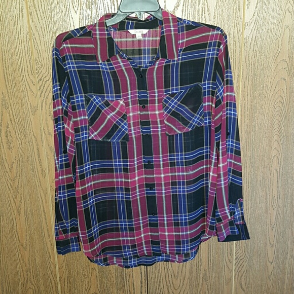 Plaid sheer shirt