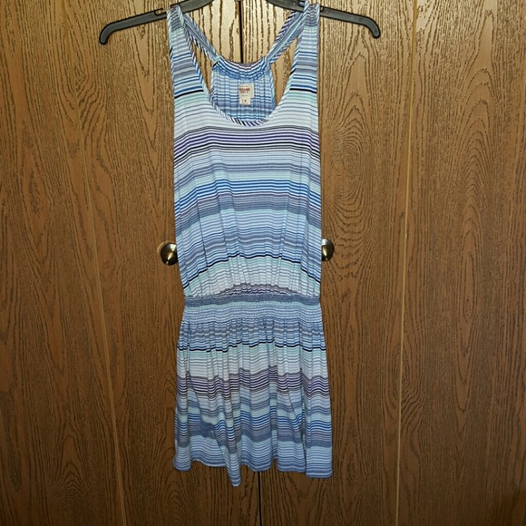 Blue and purple striped dress