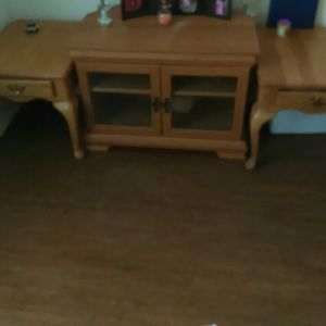TV stand, 2 end tables, and coffee table
