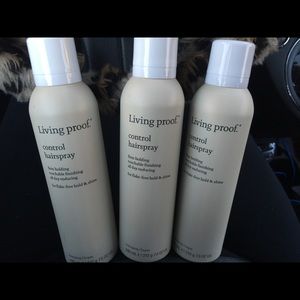 3 cans of living proof control hairspray