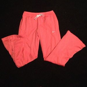 Nike mesh sweat pants, hot pink and white!
