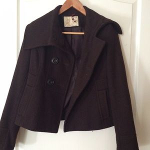 // Sold// Zara TRF dark brown wool coat M