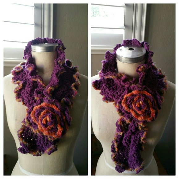 New Handmade One of a Kind Crochet Scarf - Picture 2 of 4