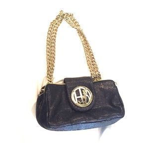 Henri bendel black metallic bag