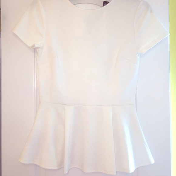 White peplum top