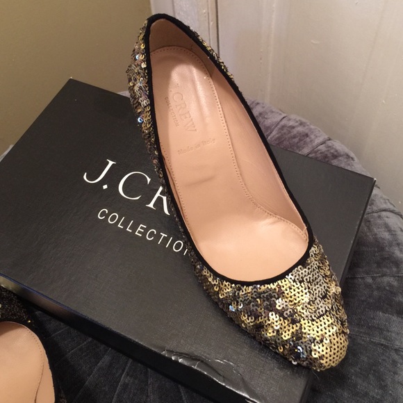 J.CREW Collection new gold sequined pumps size 7 - Picture 2 of 3