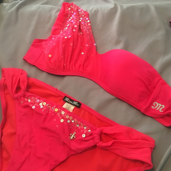 Miss me swimware, top is small, bottoms are medium