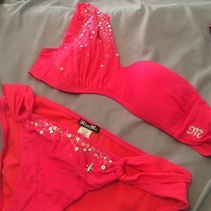 Miss me swimware, top is small, bottoms are medium