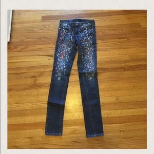 Distressed, painted, skinny jeans