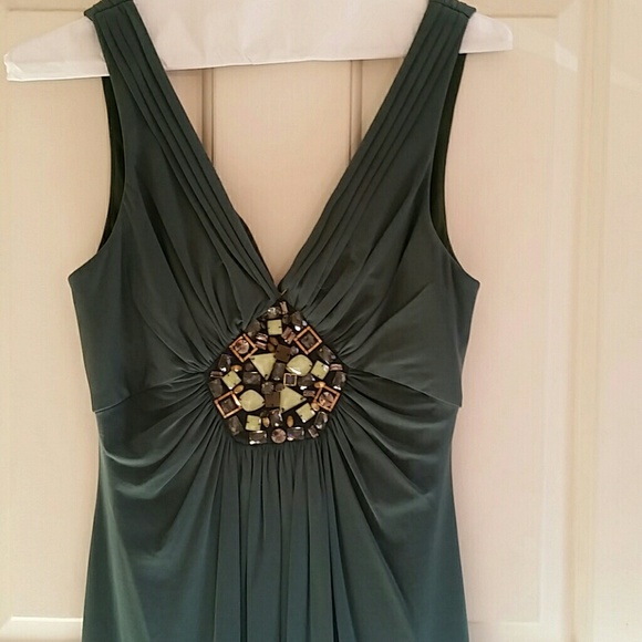 BCBG Maxazaria  Green and beaded dress
