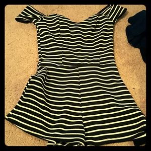 Charlotte ruse romper size small, jeans, high heel