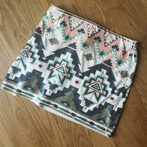Express Tribal Sequins Skirt