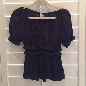 Anthropologie navy blue top! NEVER WORN