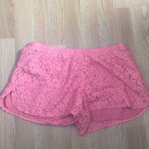 pink lace shorts