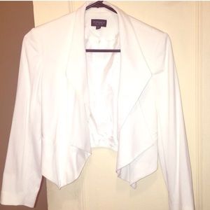 Topshop Crop Blazer With Cascading Collar