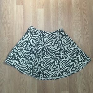 F21 Patterned Skater Skirt