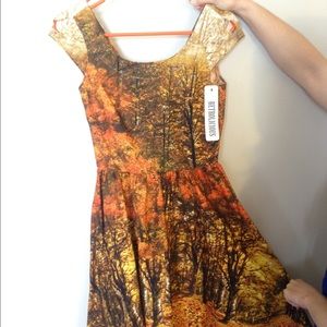 XS fall leaf dress NWT