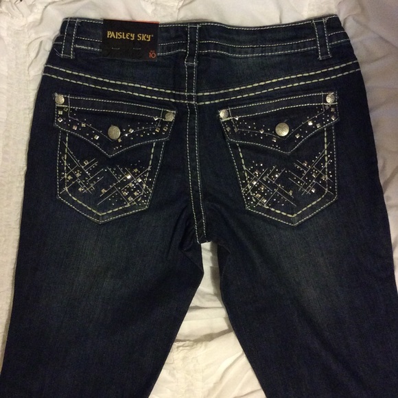 NWT Paisley Sky Sz 10 Bling Pocket Jeans
