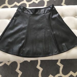 Black Faux Leather Skirt