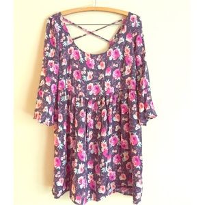 Floral Bell-Sleeve BabyDoll dress