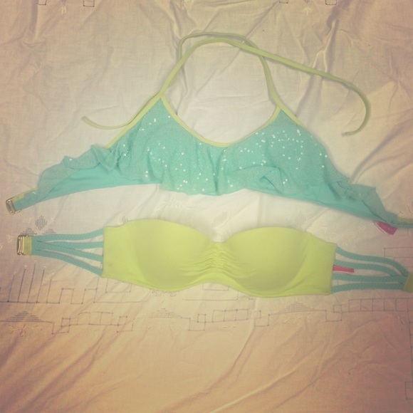 Bathing suit tops.