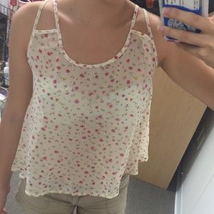 sheer crop top with bow back