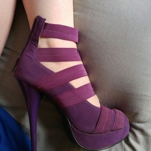 Purple strappy heels