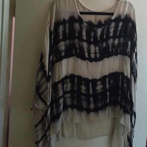 Wide, oversized tie dye top