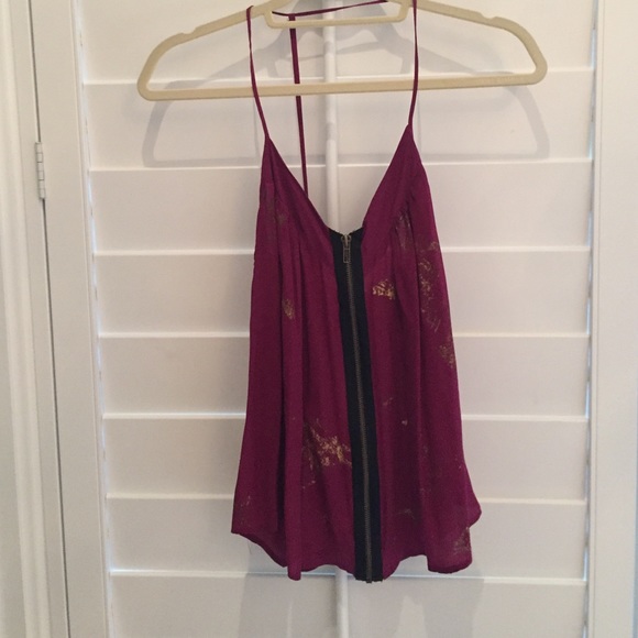 Urban outfitter burgundy top with hint of gold - Picture 1 of 3