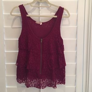 Urban outfitters burgundy lace top
