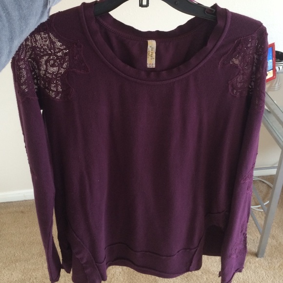 plum colored free people sweater