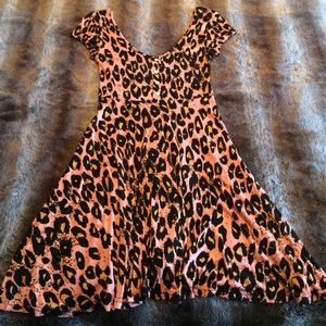 MINKPINK Peach/Orange Leopard Print Dress
