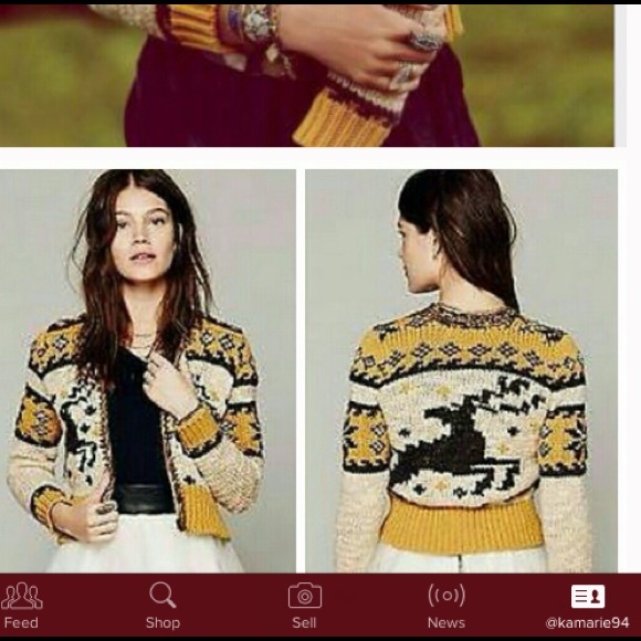 👀ISO👀 Free People Rudolph Cardigan Sz M or L - Picture 2 of 4