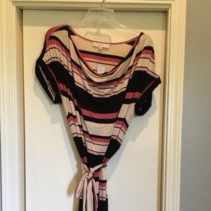 Loft short sleeved, striped dress.