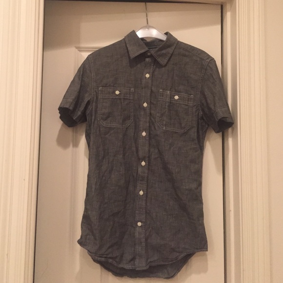 Grey short sleeve button down - Picture 2 of 4