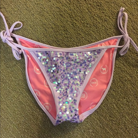 PINK sequin bikini bottoms NWOT