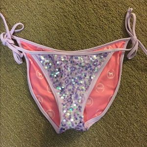 PINK sequin bikini bottoms NWOT