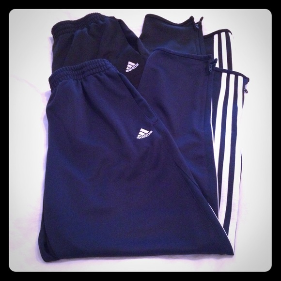 2 Navy/Black Addidas workout Pants ~ Boys 14-16.