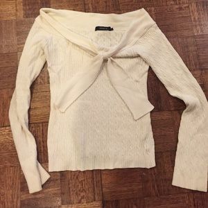 Arden B large cream off the shoulder sweater